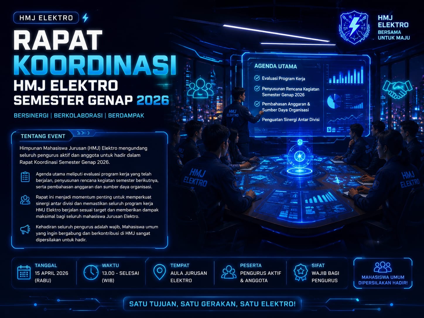 Rapat Koordinasi HMJ Elektro Semester Genap 2026